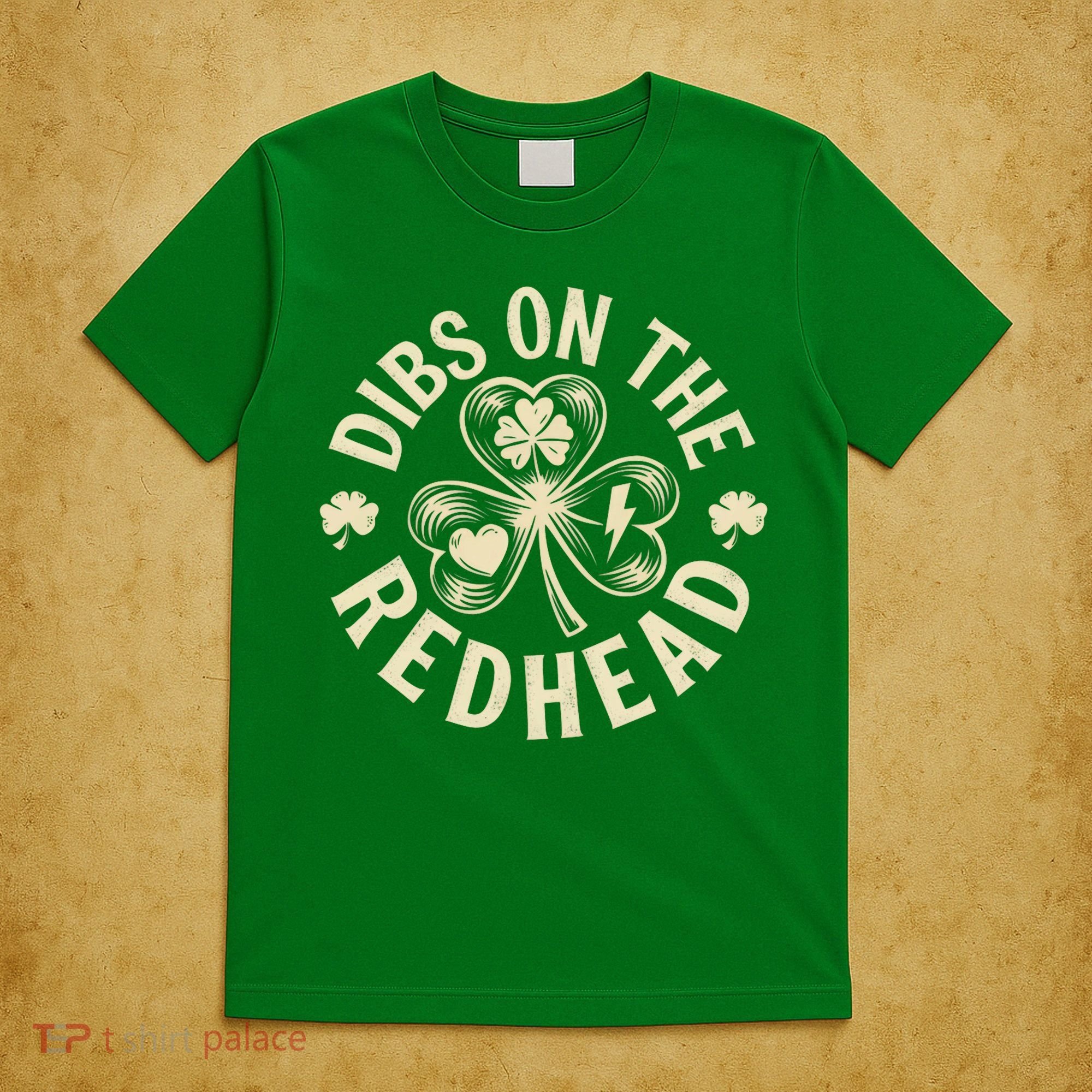 Funny Shamrock Irish St Patricks Day Dibs On The Redhead T-Shirt