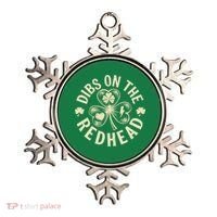 Funny Shamrock Irish St Patricks Day Dibs On The Redhead Ornament thumb 0