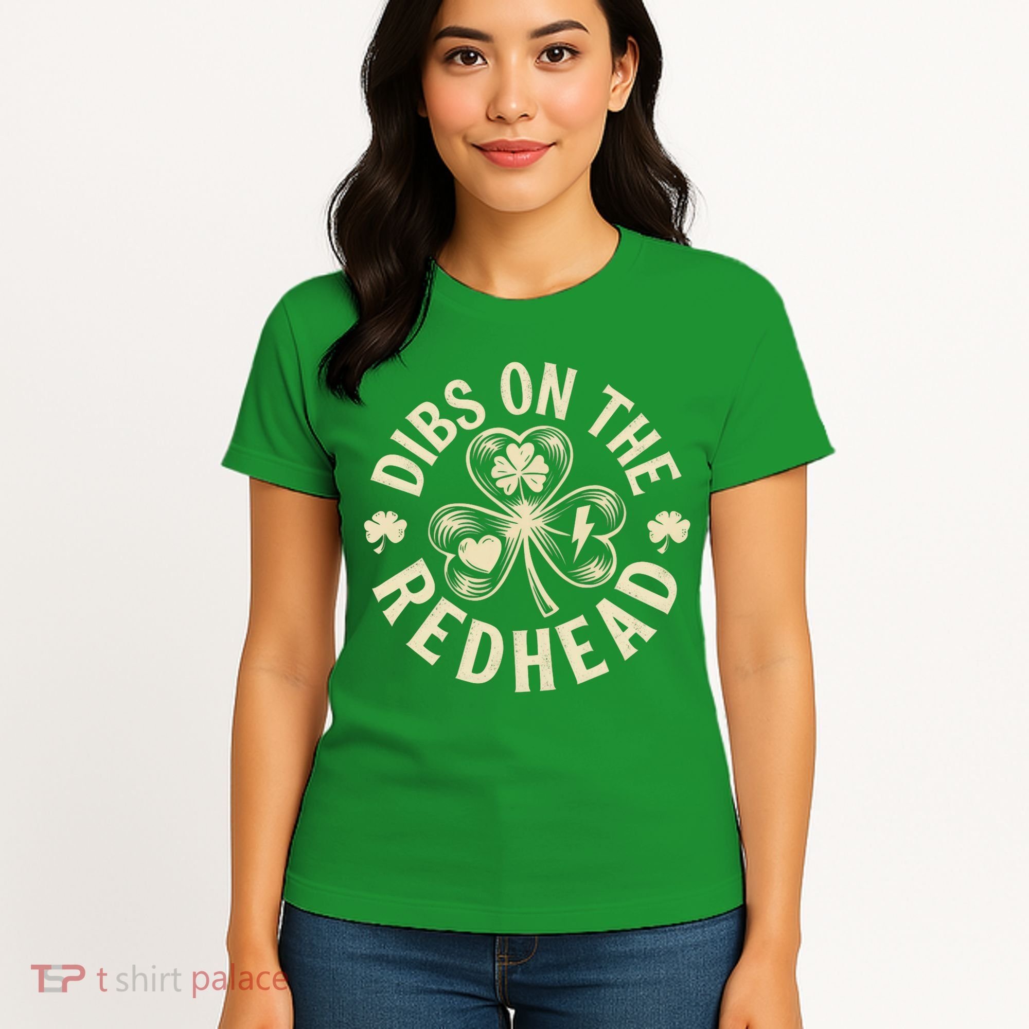 Funny Shamrock Irish St Patricks Day Dibs On The Redhead Women's T-Shirt