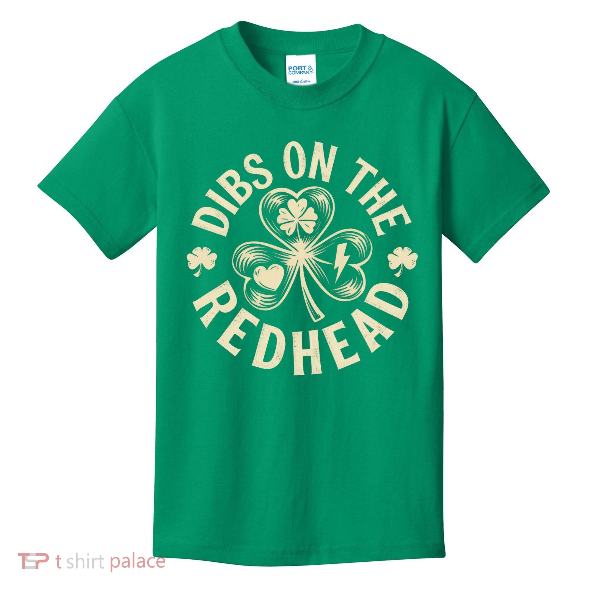 Funny Shamrock Irish St Patricks Day Dibs On The Redhead Kids T-Shirt