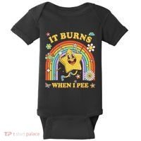 Funny Saying It Burns When I Pee Sarcastic Meme Baby Bodysuit thumb 0