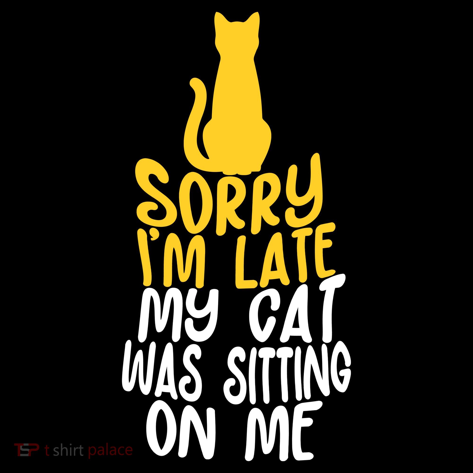 Funny Sorry Im Late My Cat Was Sitting On Me Stripe Pom Pom Beanie