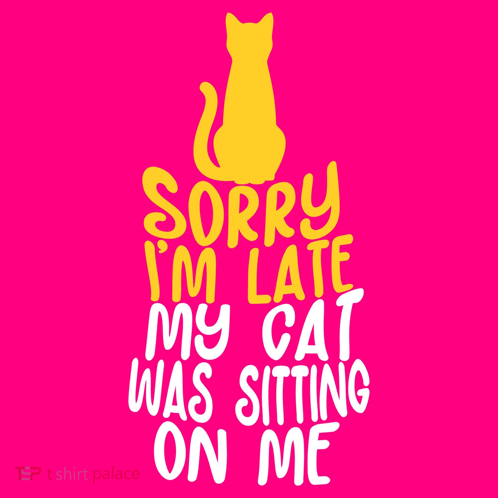 Funny Sorry Im Late My Cat Was Sitting On Me USA-Made Doggie Bandana