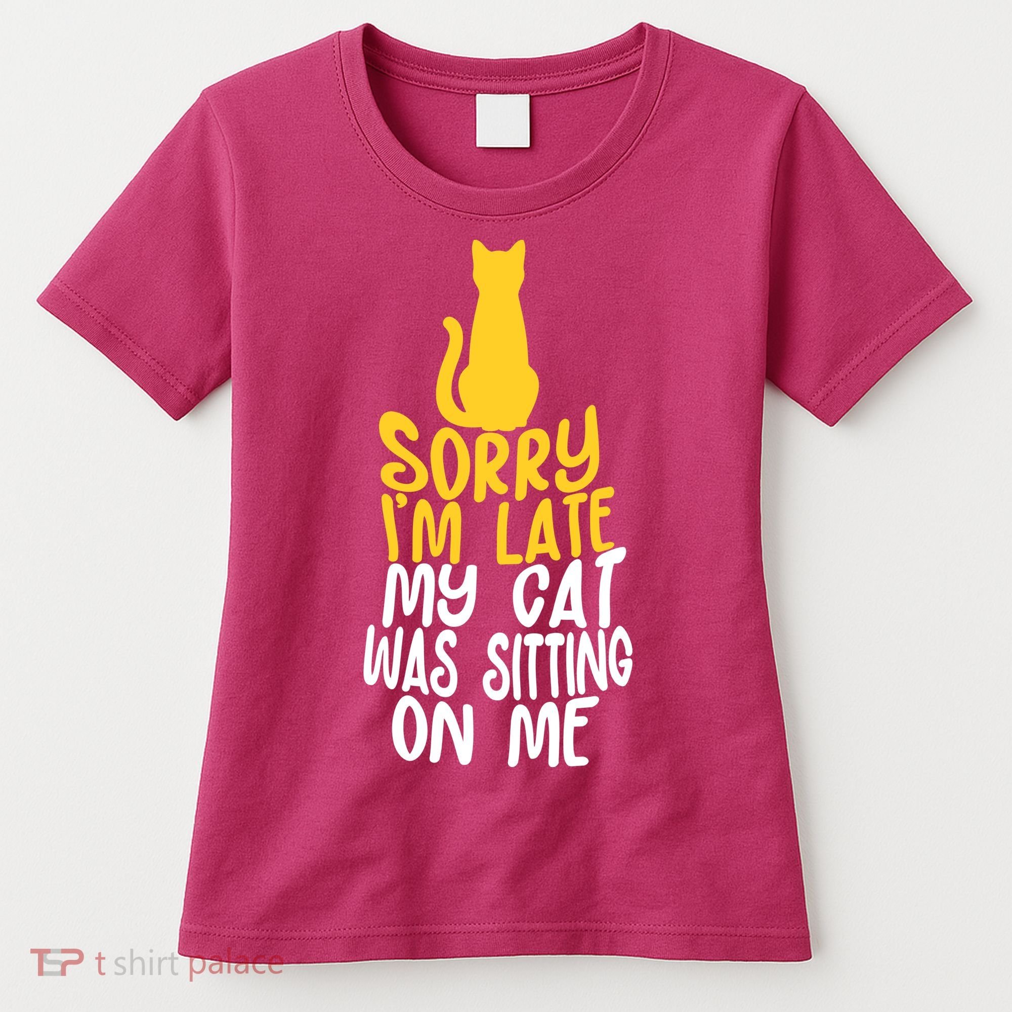 Funny Sorry Im Late My Cat Was Sitting On Me Women's T-Shirt