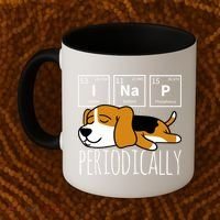 Funny Science I Nap Periodic Table Meme Meh Beagle Dog Gift Coffee Mug thumb 2