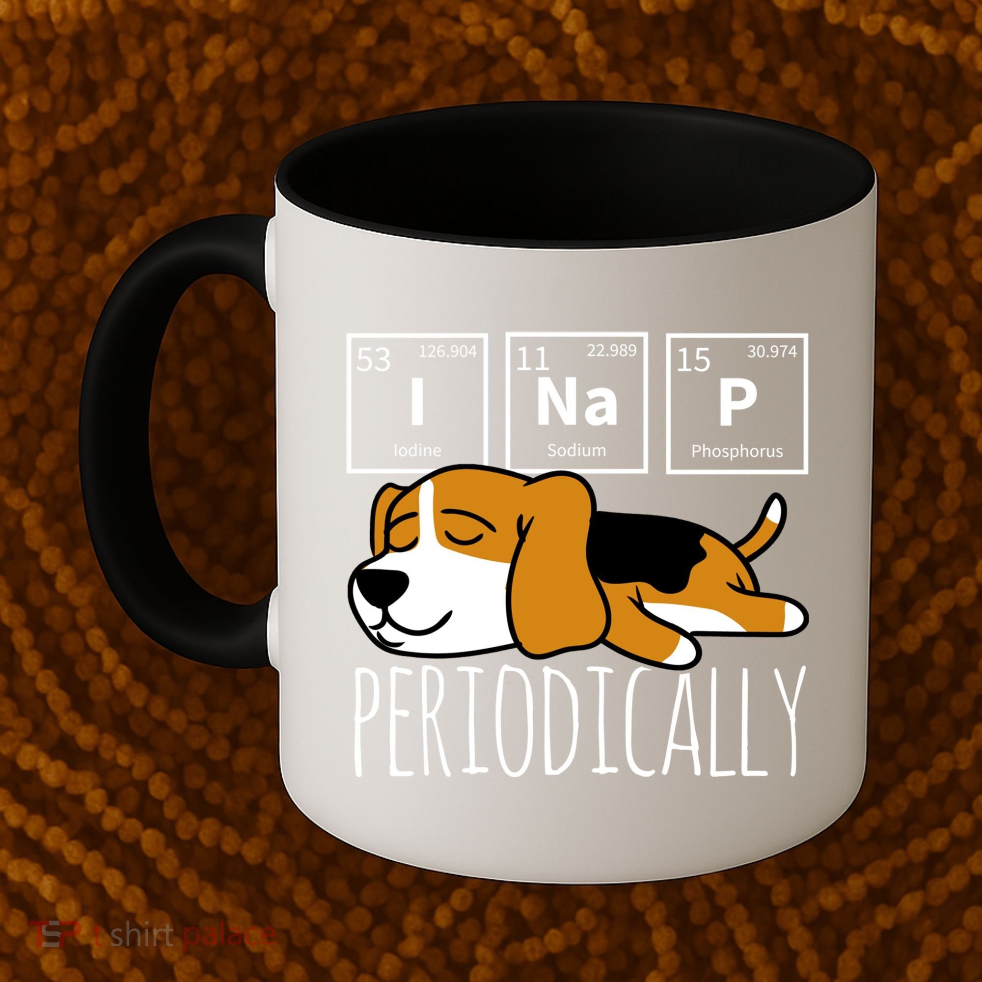 Funny Science I Nap Periodic Table Meme Meh Beagle Dog Gift Coffee Mug