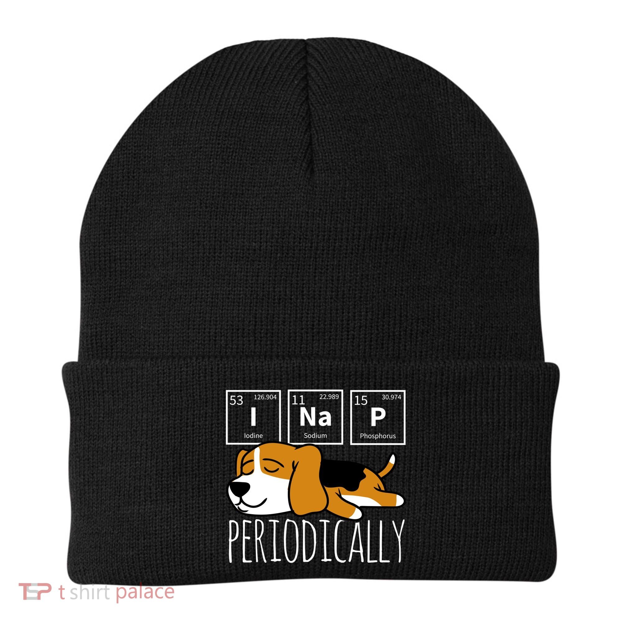 Funny Science I Nap Periodic Table Meme Meh Beagle Dog Gift Beanie