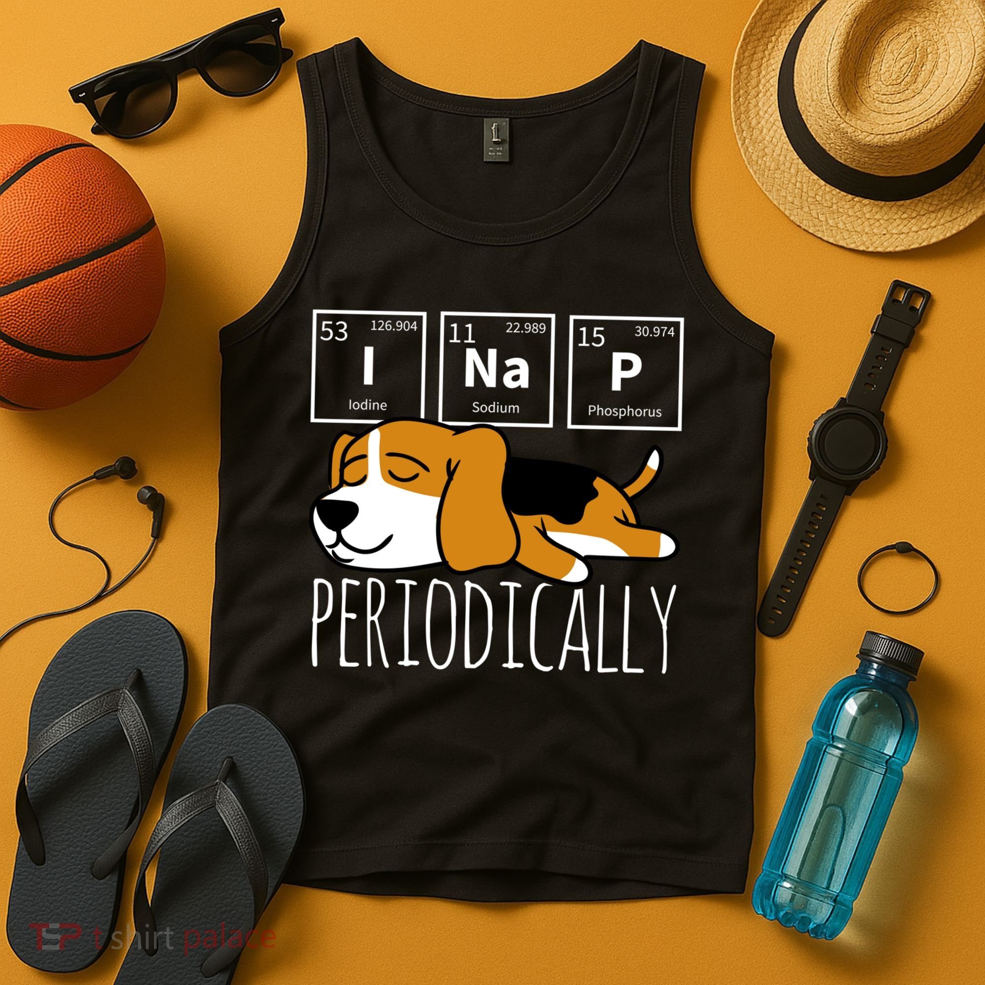 Funny Science I Nap Periodic Table Meme Meh Beagle Dog Gift Tank Top