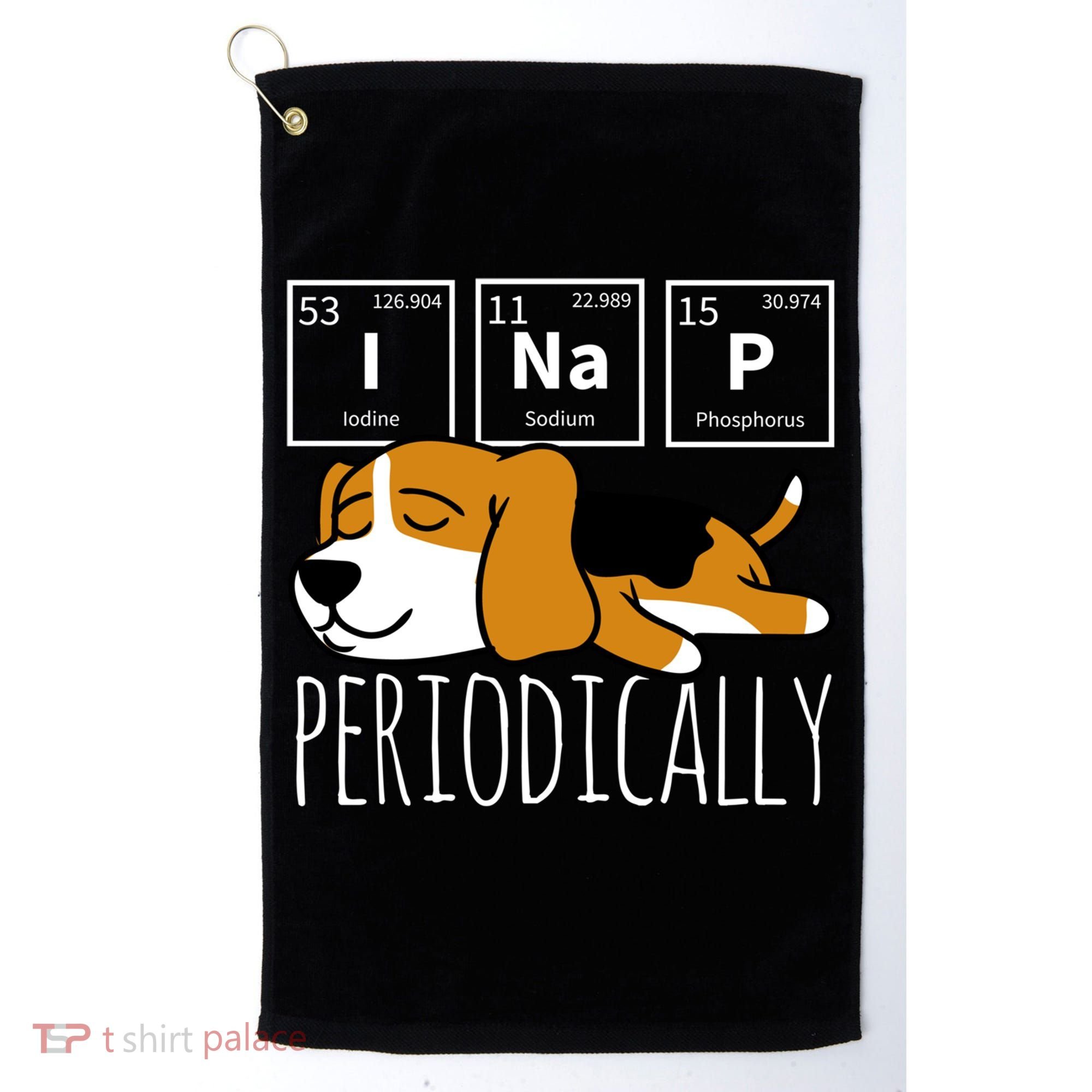 Funny Science I Nap Periodic Table Meme Meh Beagle Dog Gift Golf Towel