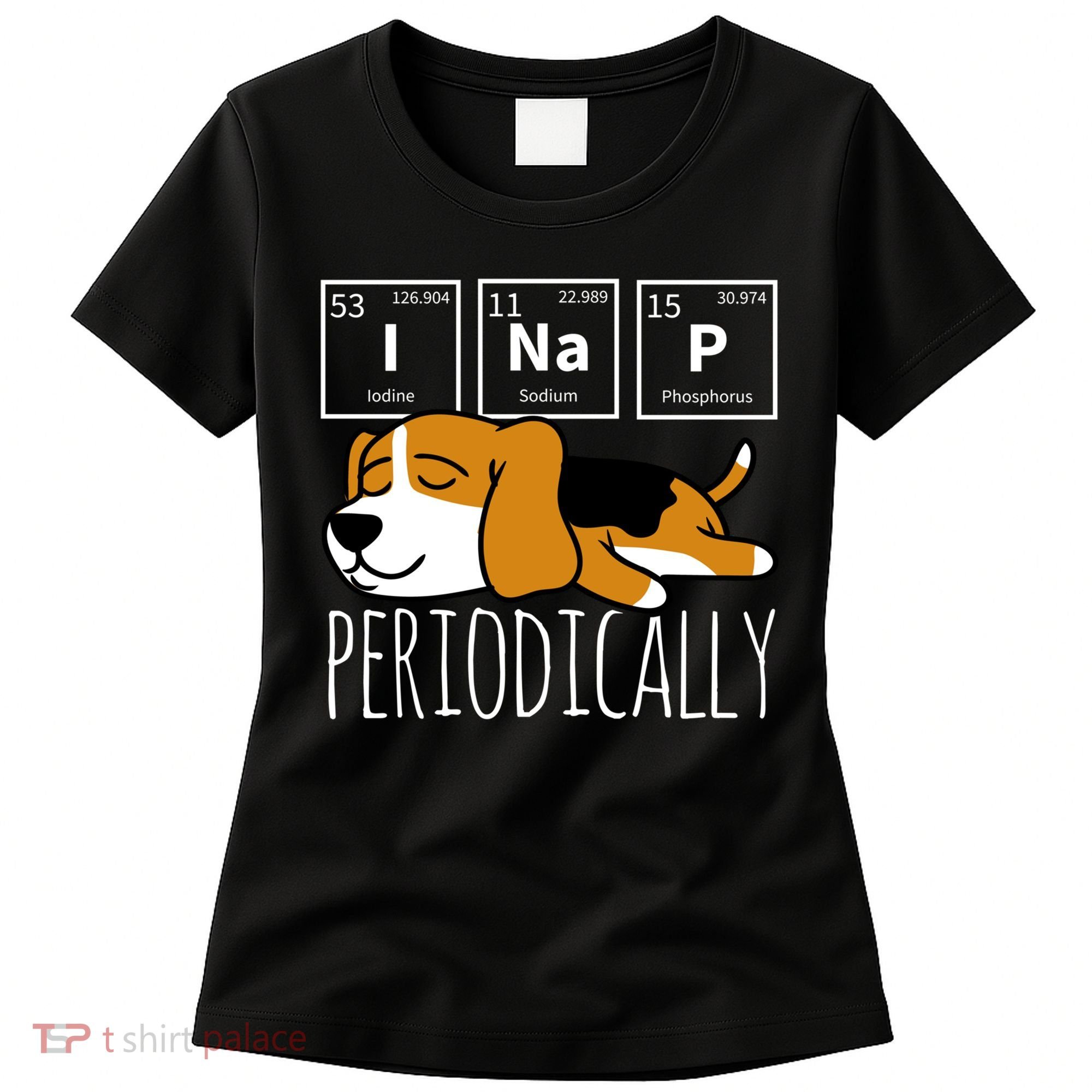 Funny Science I Nap Periodic Table Meme Meh Beagle Dog Gift Women's T-Shirt