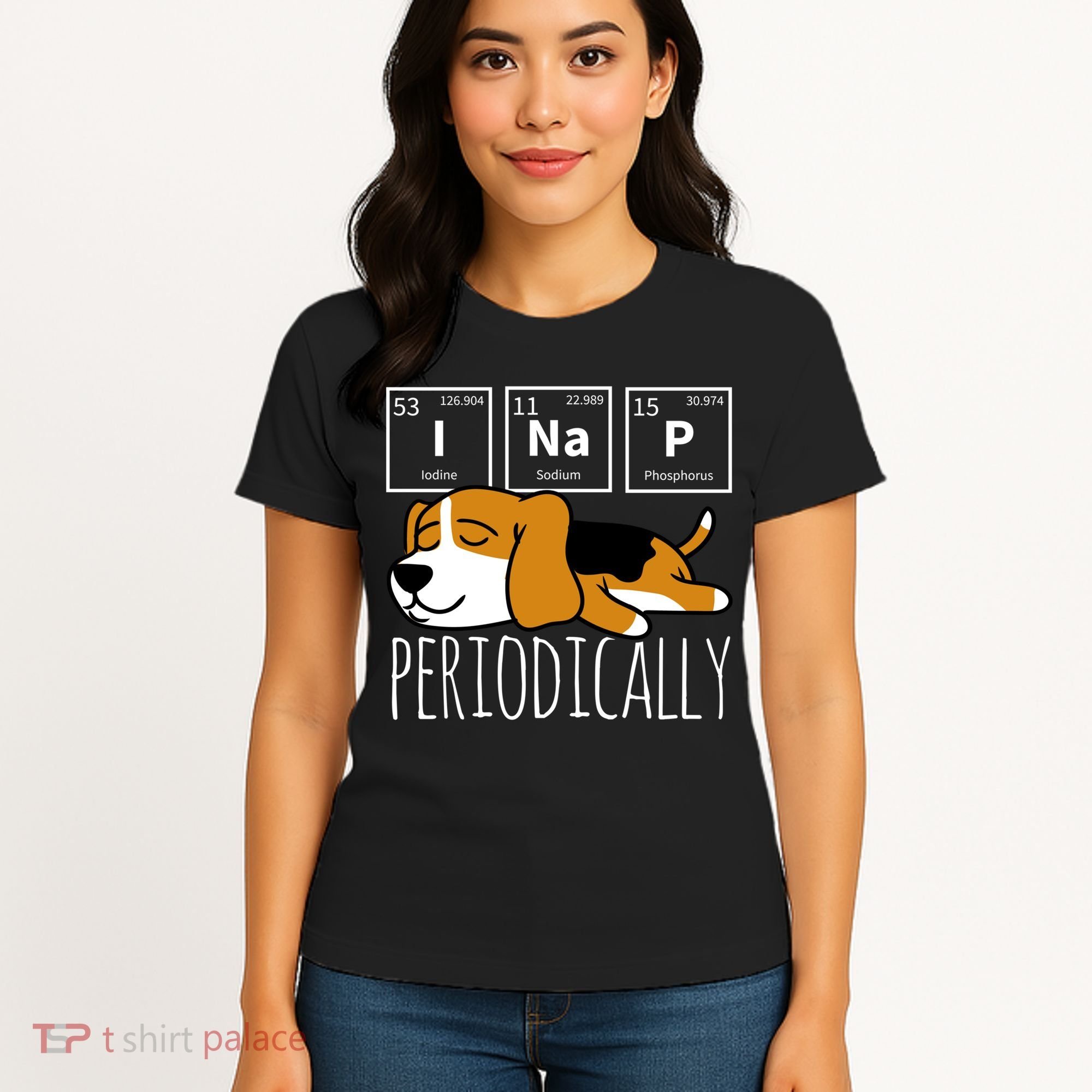 Funny Science I Nap Periodic Table Meme Meh Beagle Dog Gift Women's T-Shirt