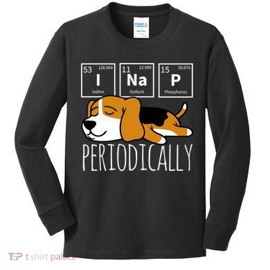 Funny Science I Nap Periodic Table Meme Meh Beagle Dog Gift Kids Long Sleeve Shirt
