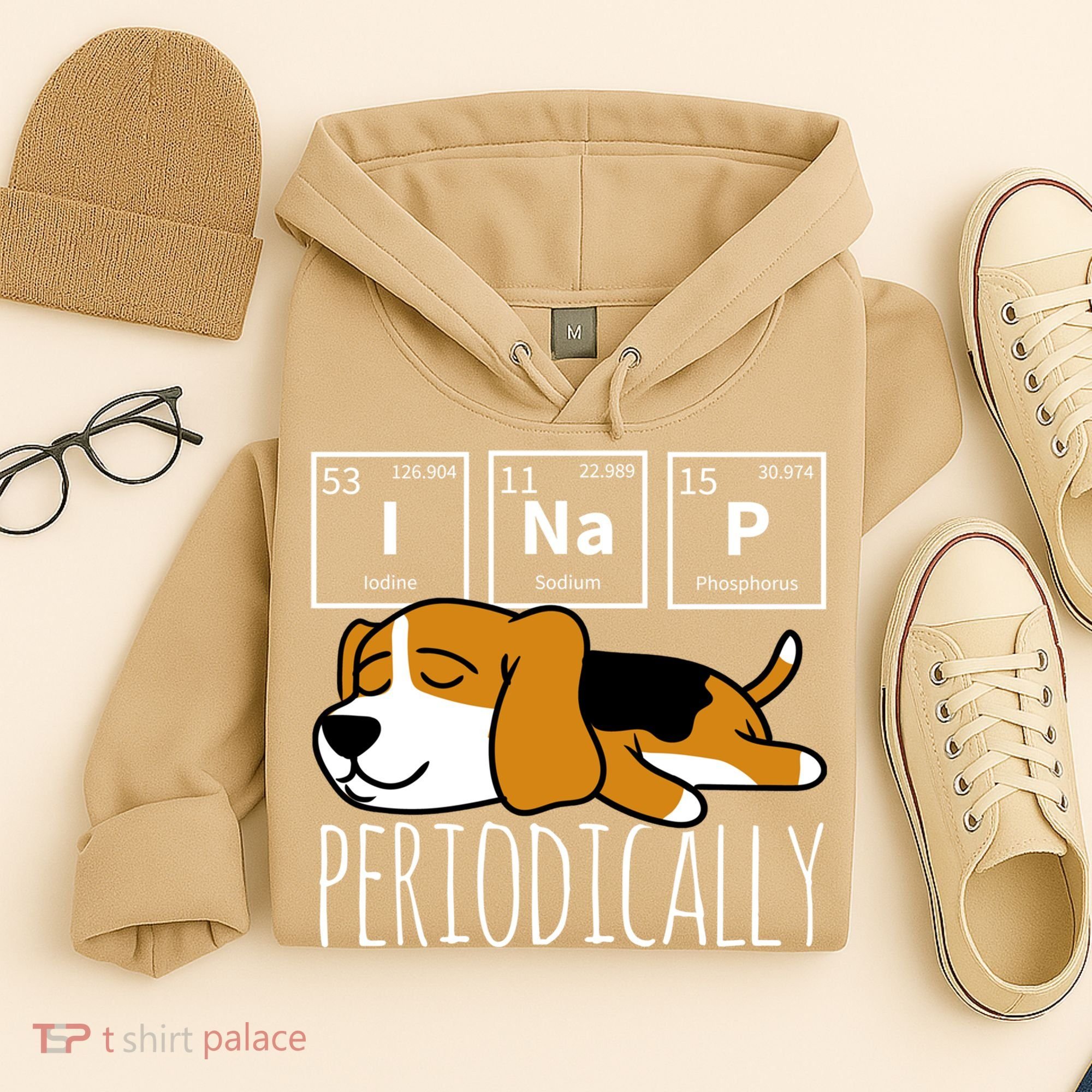 Funny Science I Nap Periodic Table Meme Meh Beagle Dog Gift Hoodie