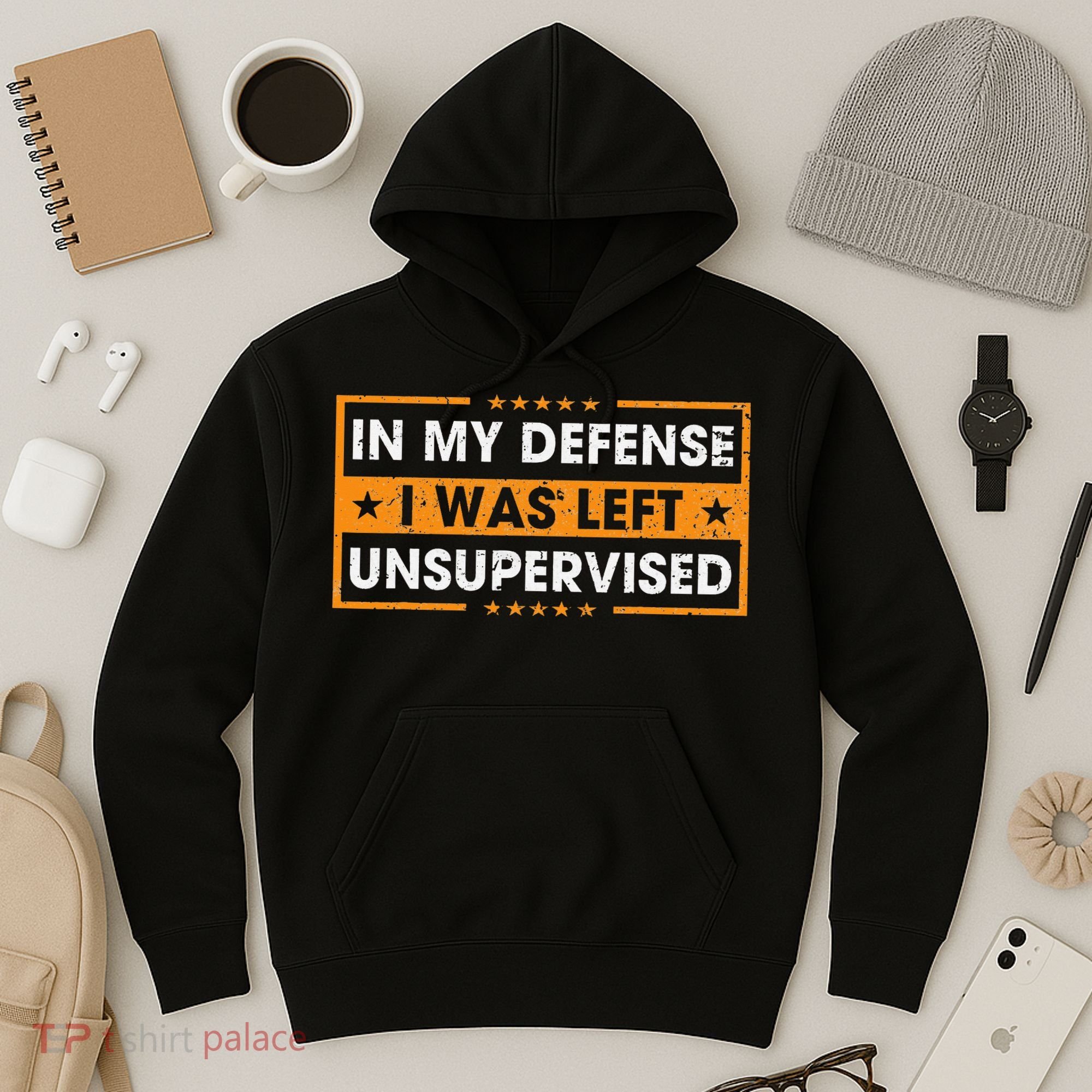 Funny Saying In My Defense I Was Left Unsupervised Retro Hoodie