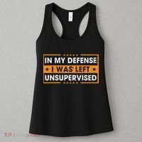 Funny Saying In My Defense I Was Left Unsupervised Retro Women's Tank Top thumb 3