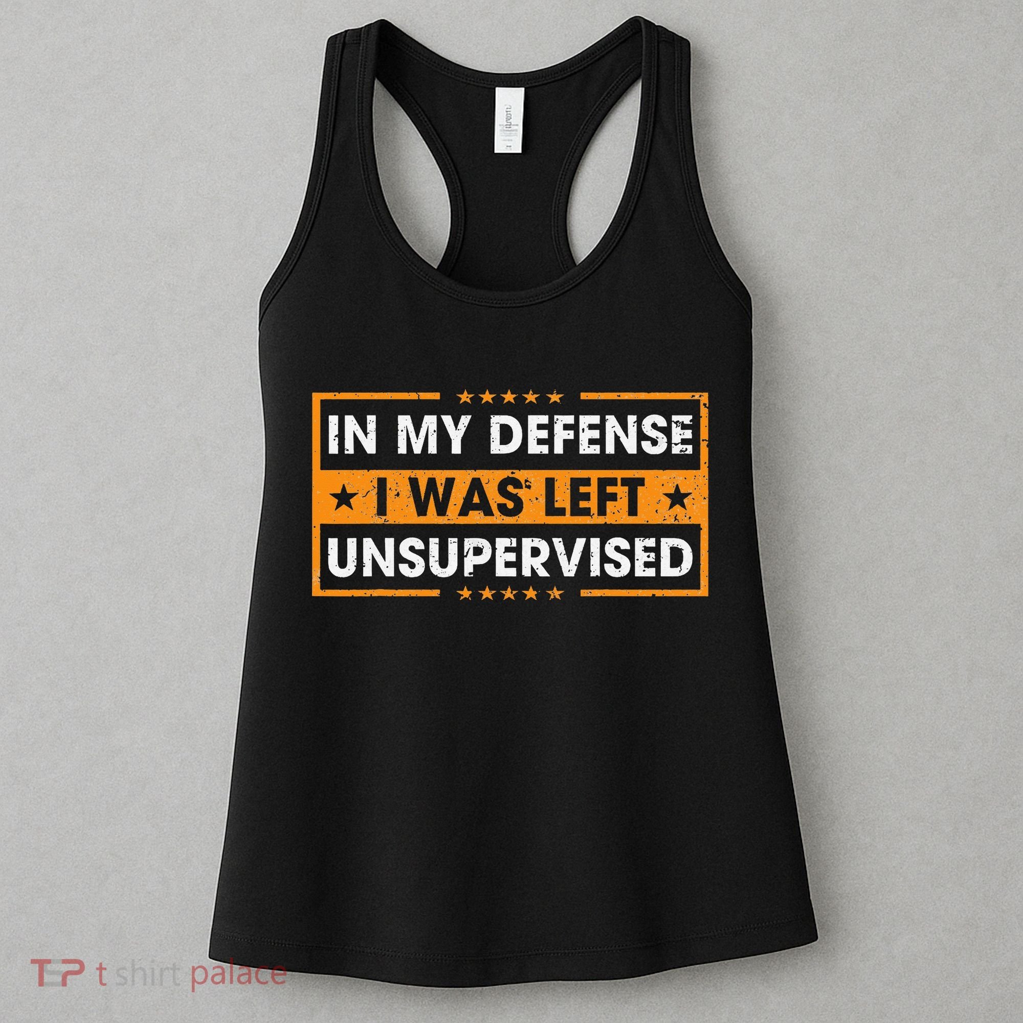 Funny Saying In My Defense I Was Left Unsupervised Retro Women's Tank Top