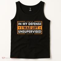 Funny Saying In My Defense I Was Left Unsupervised Retro Tank Top thumb 2