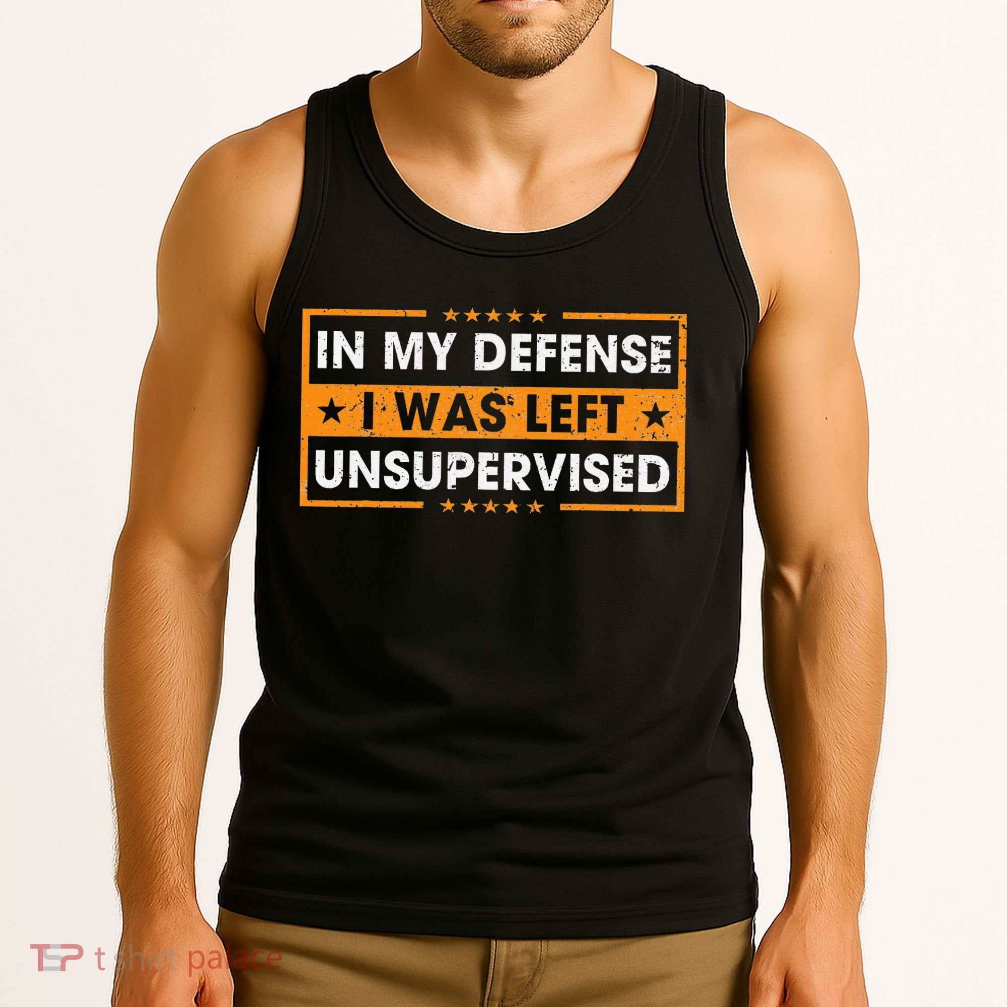 Funny Saying In My Defense I Was Left Unsupervised Retro Tank Top