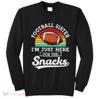 Football sister I'm just here for the snacks retro Football Sweatshirt thumb 0