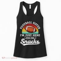 Football sister I'm just here for the snacks retro Football Women's Tank Top thumb 0