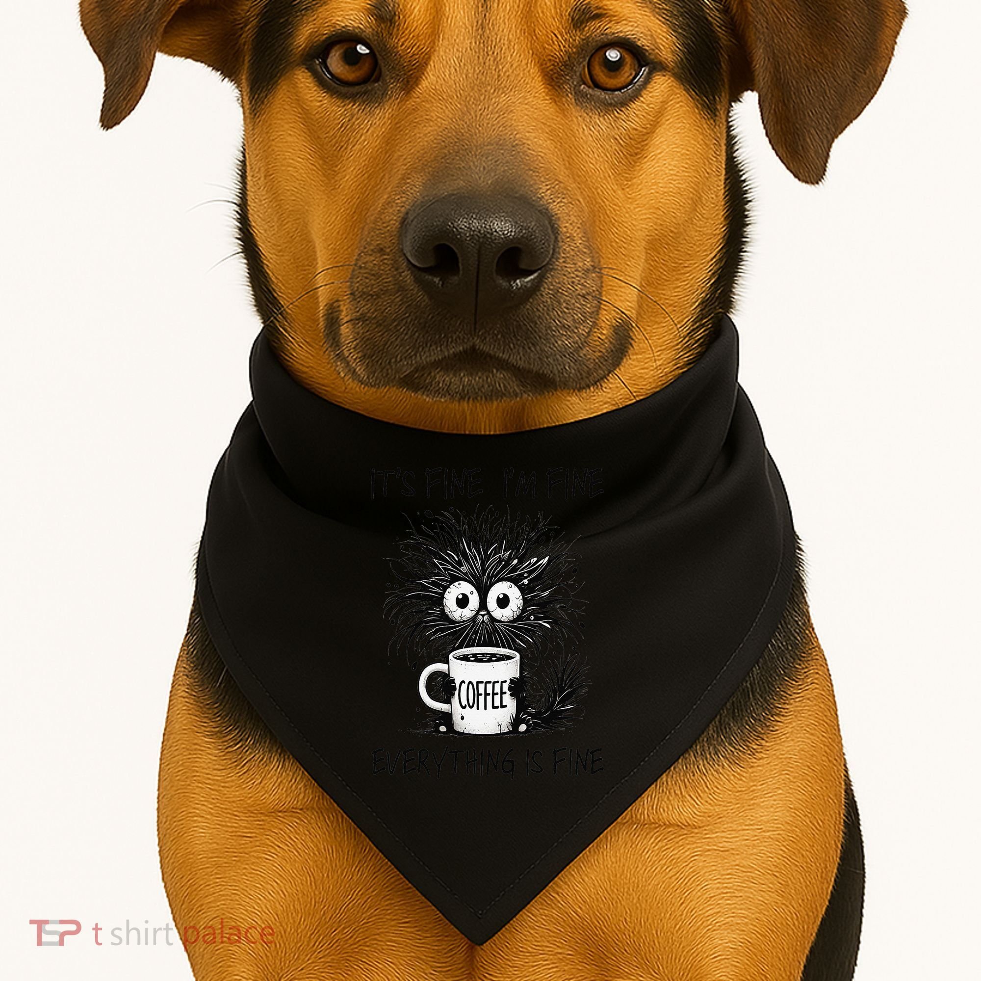 Funny - Sarcastic - Its Fine Im Fine Everything Is Fine USA-Made Doggie Bandana