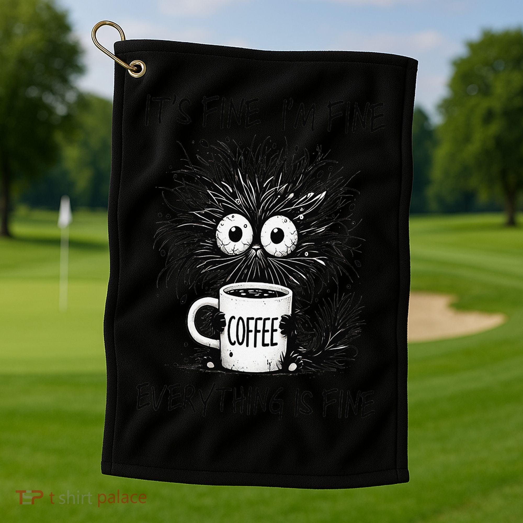 Funny - Sarcastic - Its Fine Im Fine Everything Is Fine Golf Towel