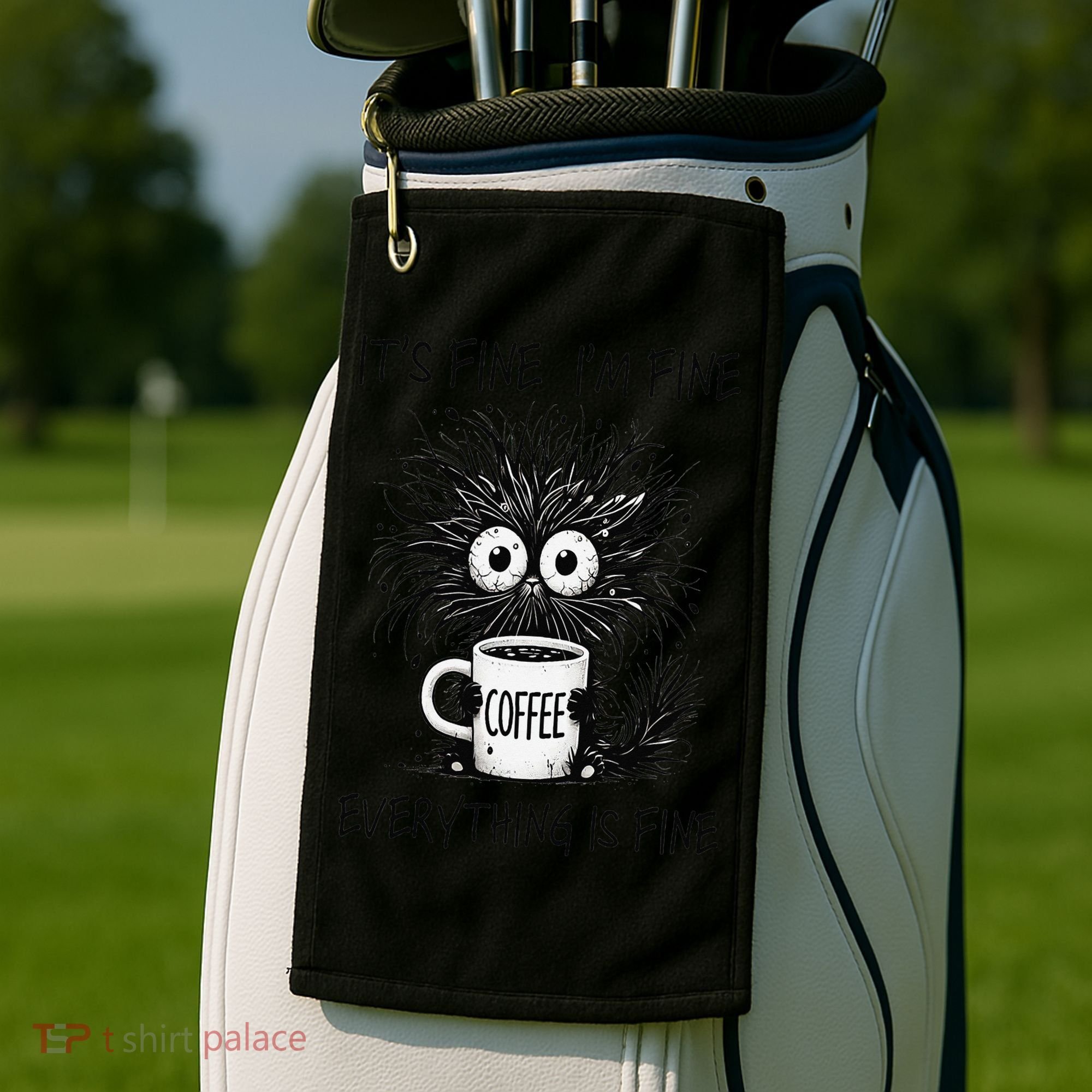 Funny - Sarcastic - Its Fine Im Fine Everything Is Fine Golf Towel