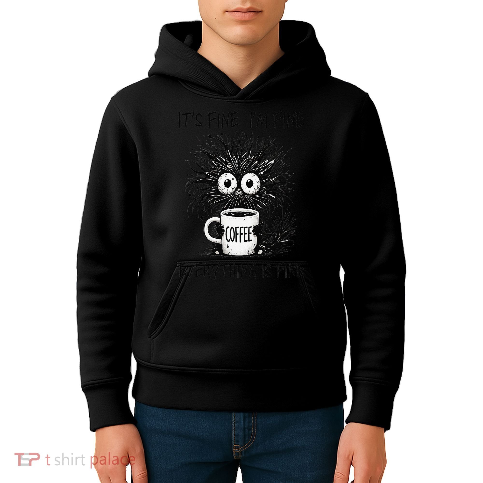 Funny - Sarcastic - Its Fine Im Fine Everything Is Fine Kids Hoodie