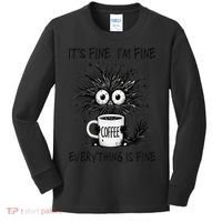 Funny - Sarcastic - Its Fine Im Fine Everything Is Fine Kids Long Sleeve Shirt thumb 0