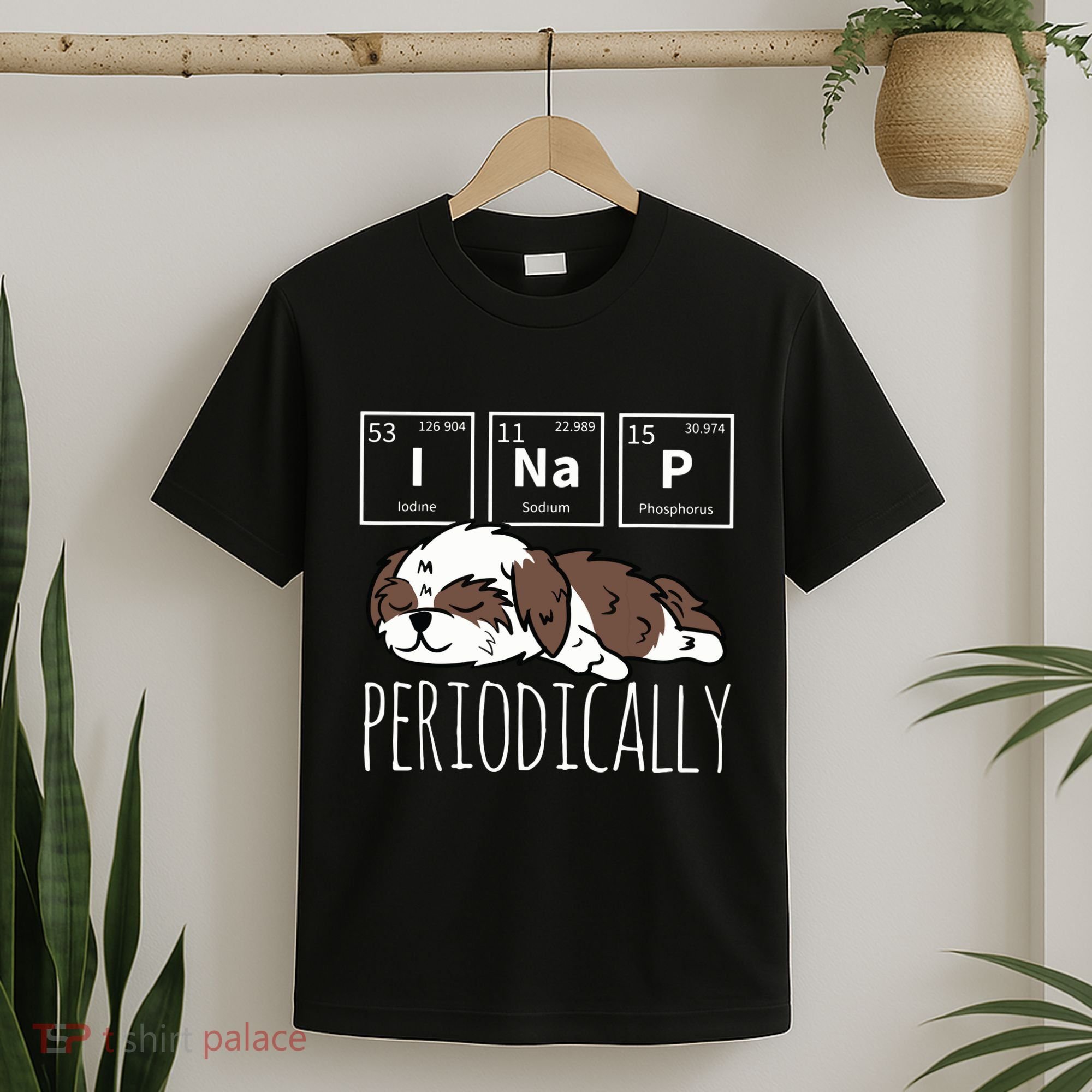 Funny Science I NAP Periodic Table Meme Meh Shih Tzu Dog T-Shirt