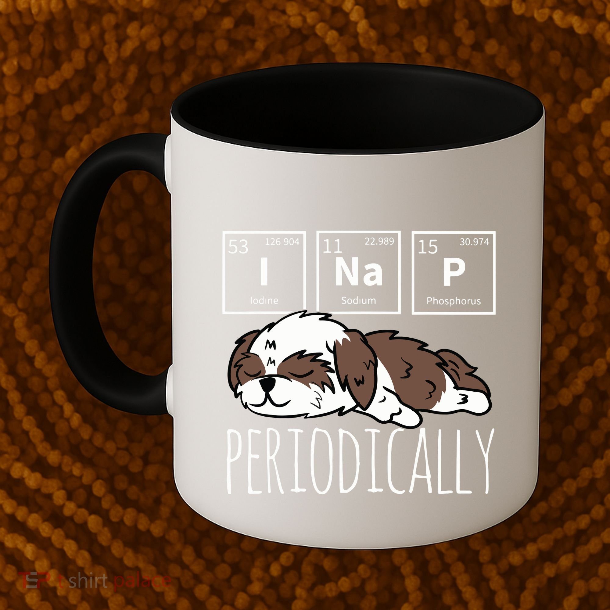 Funny Science I NAP Periodic Table Meme Meh Shih Tzu Dog Coffee Mug