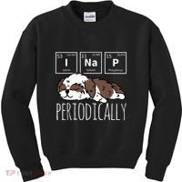 Funny Science I NAP Periodic Table Meme Meh Shih Tzu Dog Kids Sweatshirt thumb 0