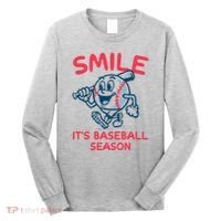 Funny Smile ItS Baseball Season Wo Long Sleeve Shirt thumb 0