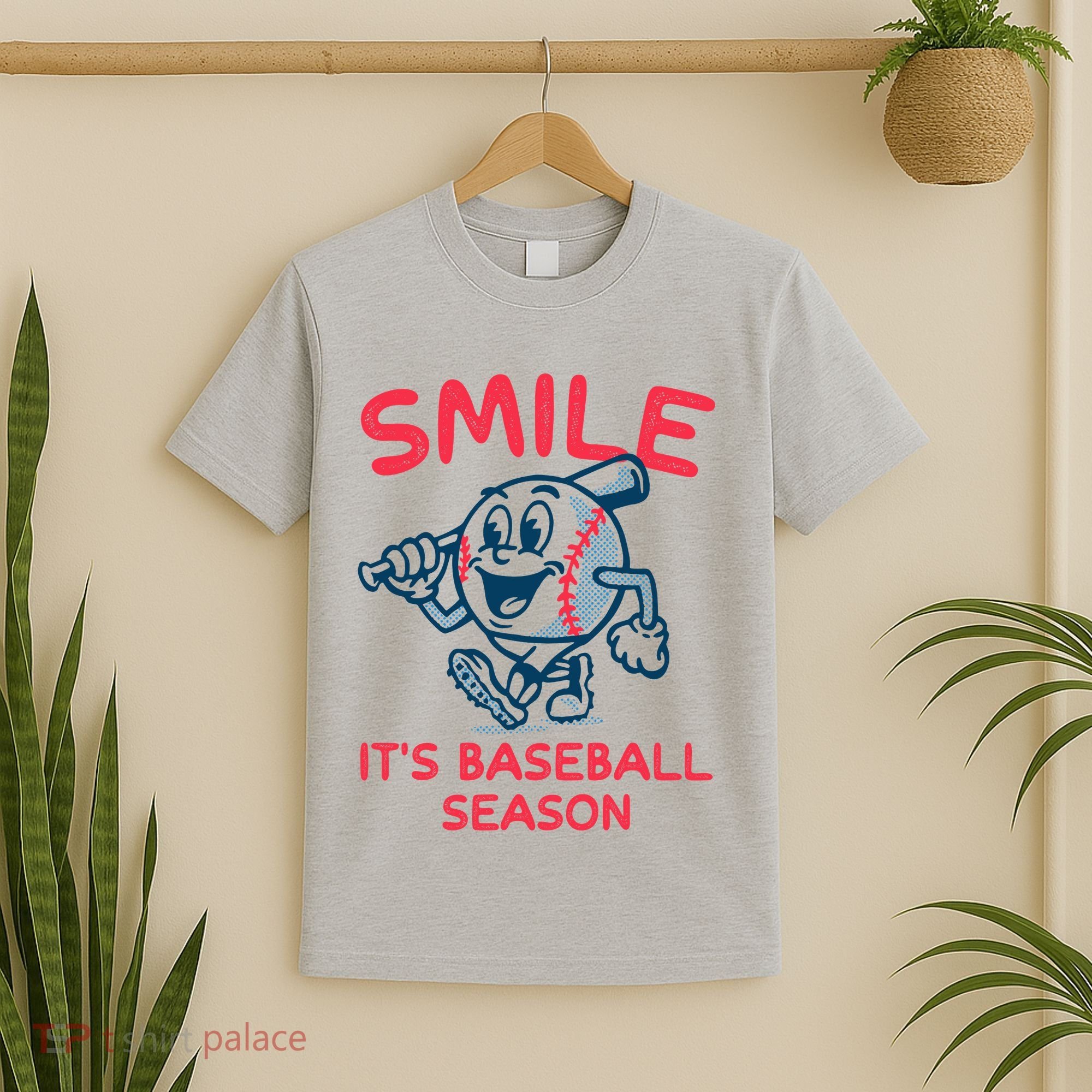 Funny Smile ItS Baseball Season Wo T-Shirt
