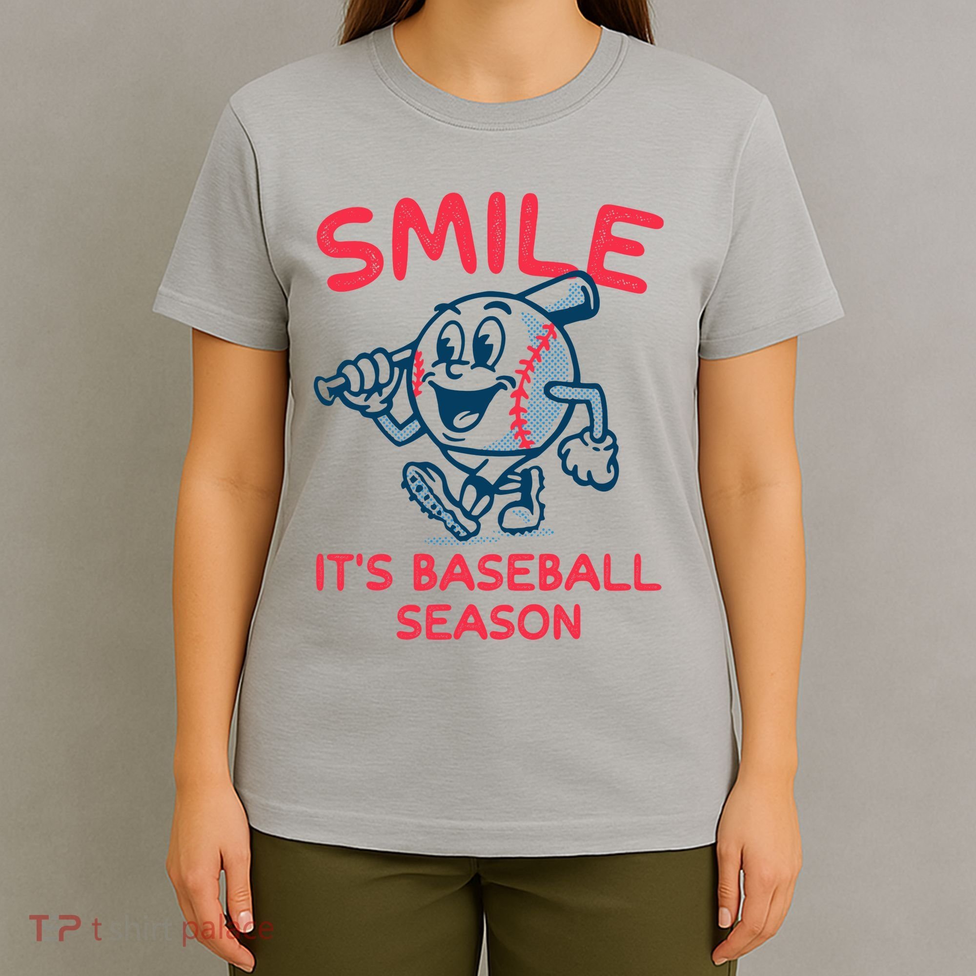 Funny Smile ItS Baseball Season Wo T-Shirt