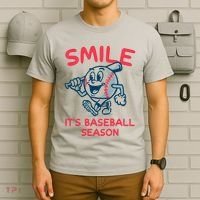 Funny Smile ItS Baseball Season Wo T-Shirt thumb 6
