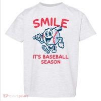 Funny Smile ItS Baseball Season Wo Toddler T-Shirt thumb 0