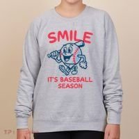 Funny Smile ItS Baseball Season Wo Women's Sweatshirt thumb 0