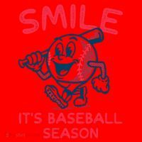 Funny Smile ItS Baseball Season Wo Santa Hat thumb 1