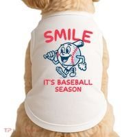 Funny Smile ItS Baseball Season Wo Doggie Tank thumb 0