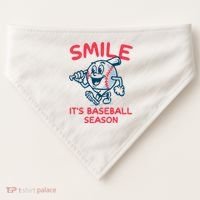 Funny Smile ItS Baseball Season Wo USA-Made Doggie Bandana thumb 0