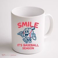 Funny Smile ItS Baseball Season Wo Coffee Mug thumb 1