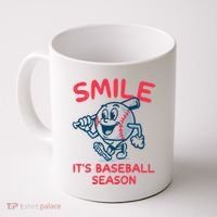 Funny Smile ItS Baseball Season Wo Coffee Mug thumb 0