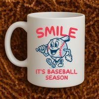 Funny Smile ItS Baseball Season Wo Coffee Mug thumb 2