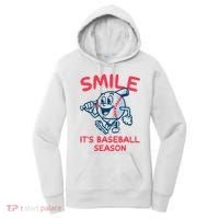 Funny Smile ItS Baseball Season Wo Women's Hoodie thumb 0