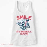 Funny Smile ItS Baseball Season Wo Women's Tank Top thumb 0