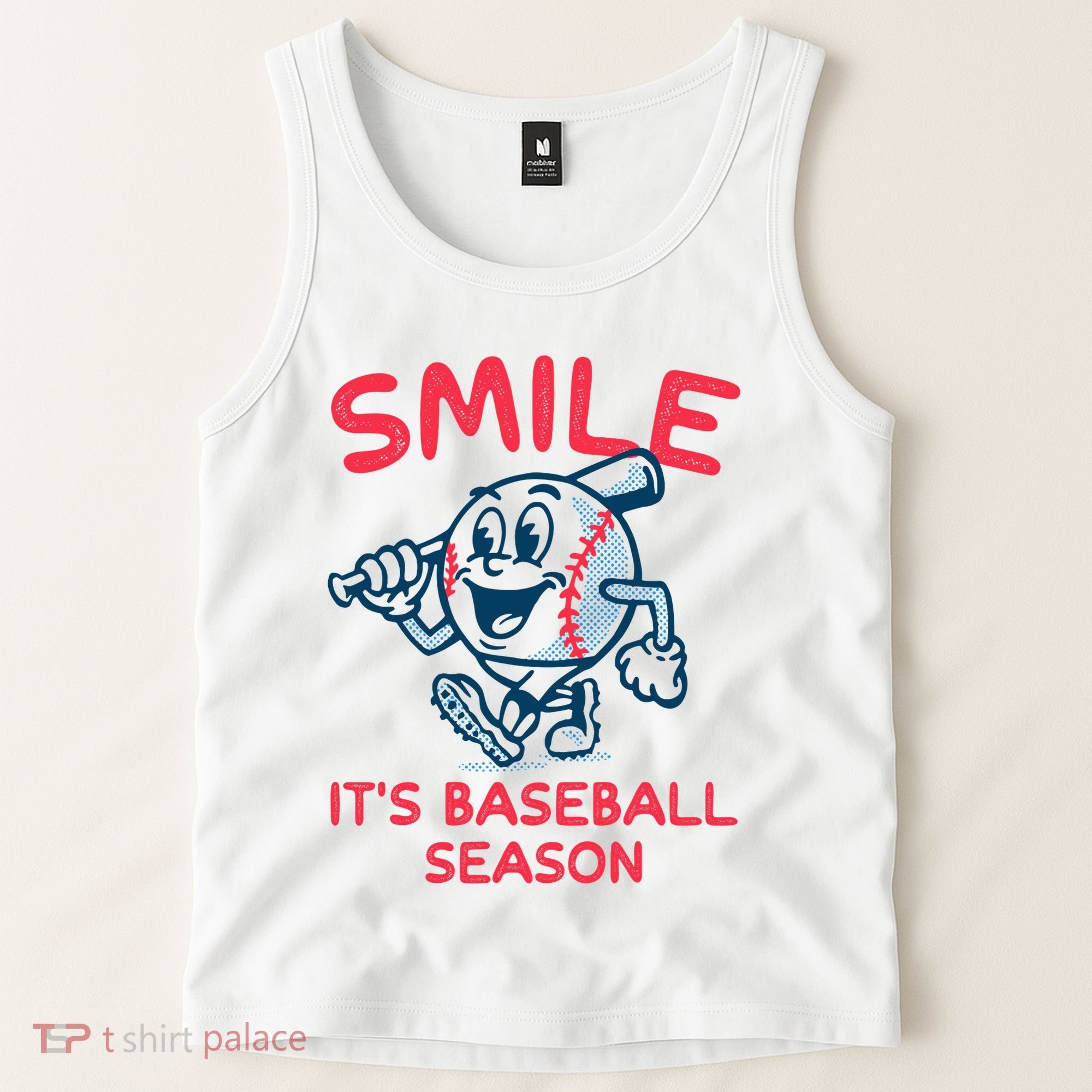 Funny Smile ItS Baseball Season Wo Tank Top