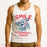 Funny Smile ItS Baseball Season Wo Tank Top thumb 3