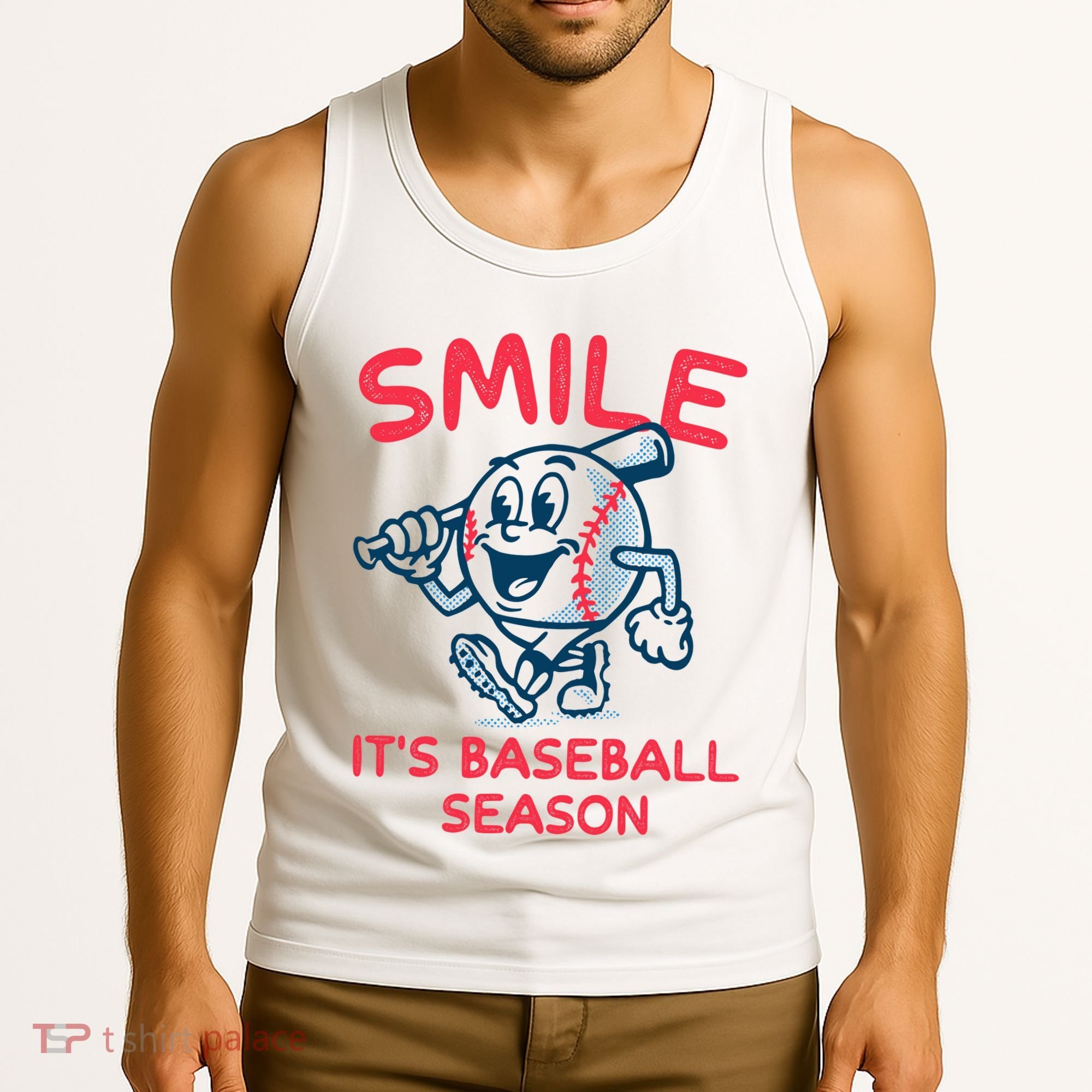 Funny Smile ItS Baseball Season Wo Tank Top
