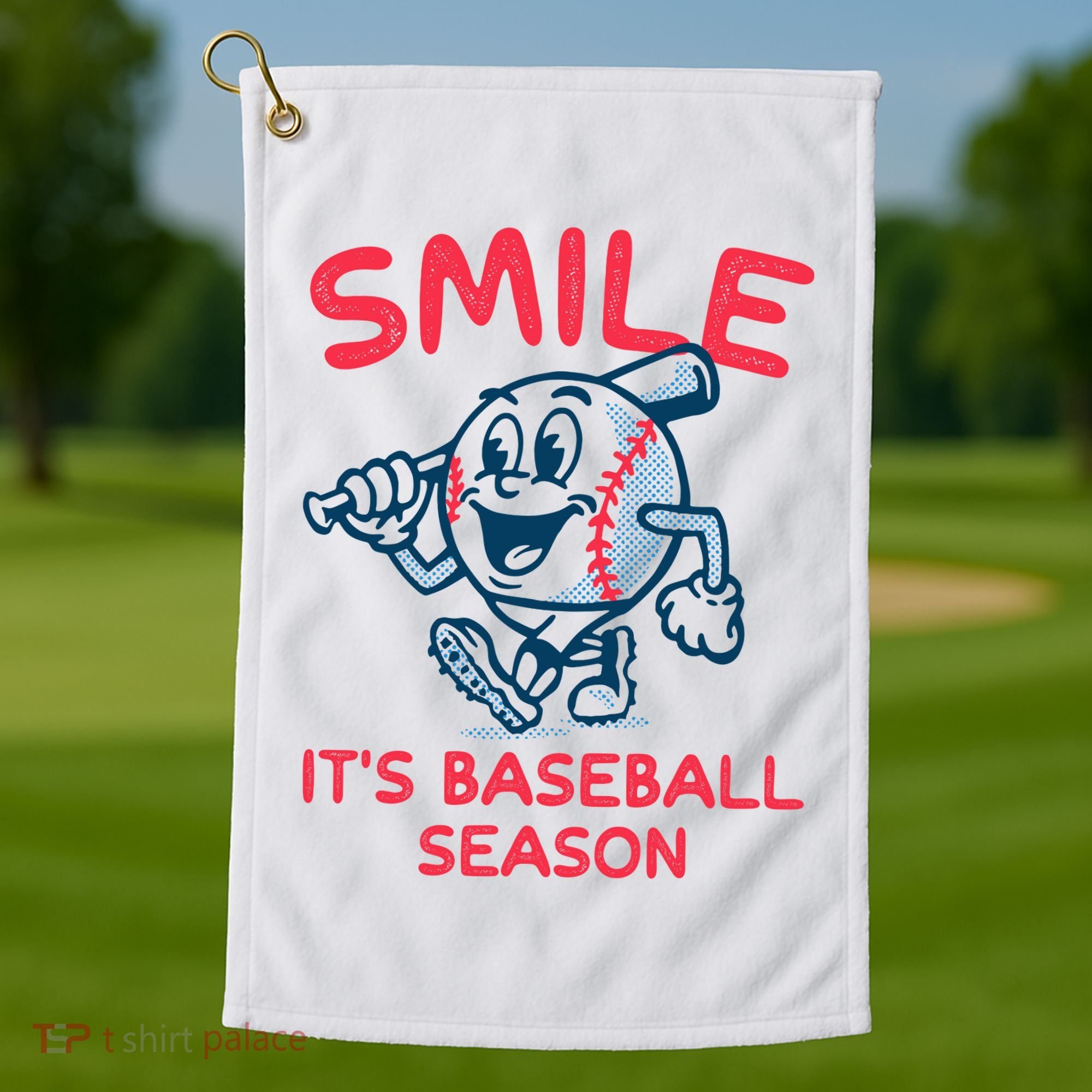 Funny Smile ItS Baseball Season Wo Golf Towel